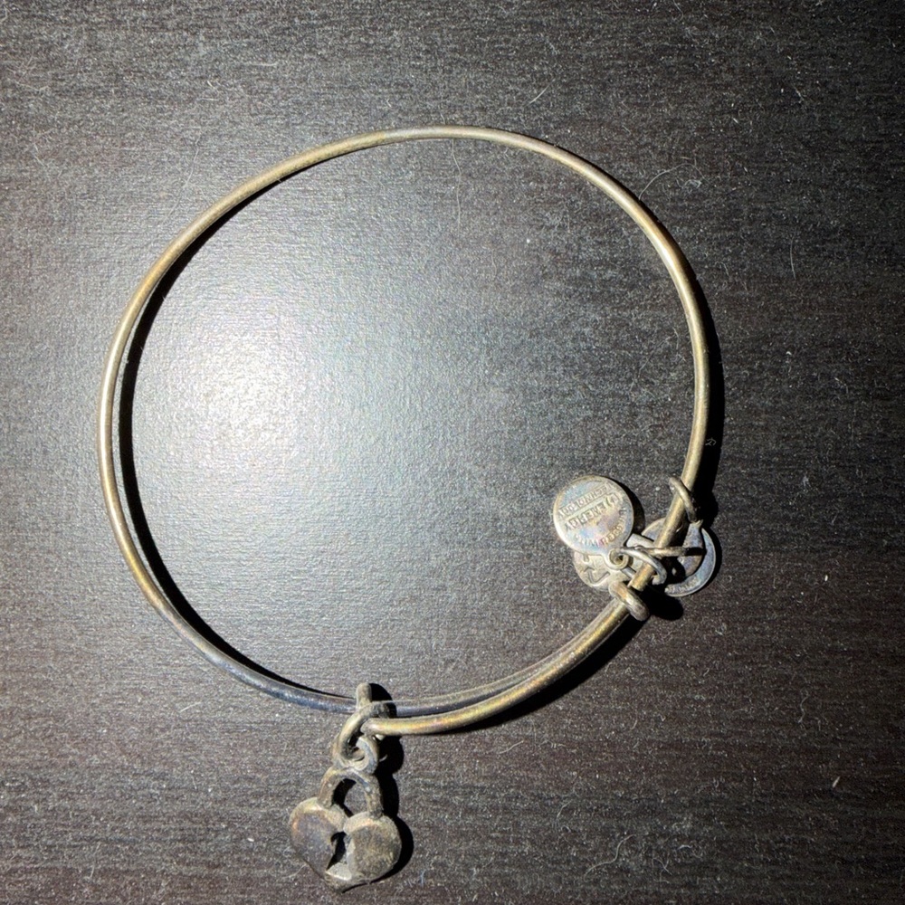 Alex and ani silver Heart locket Charm Bangle Bracelet